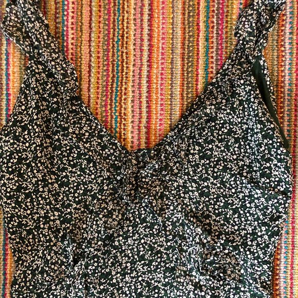 Green and Navy Floral Dress - Picture 3 of 5